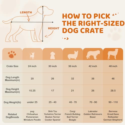 Yaheetech 48in Double Door Metal Dog Crate w/Divider for Puppy Indoor Use | Heavy-duty Sturdy Metal Frame, Easy Assemble, Fold Up for Travel, Removable Tray, Ideal for Puppies, Medium to Large Dogs - size: 48" L