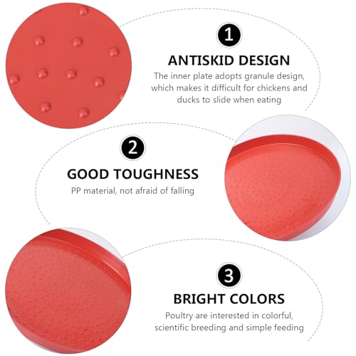 Angoily 2pcs Chick Appetizer Plate Chicken Feeder Plastic Trays Chick Feed Freeze Proof Chicken Waterer Goose Waterer Plastic Hen Feed Tray Fodder Plate Fodder Trays Poultry Feeder Red