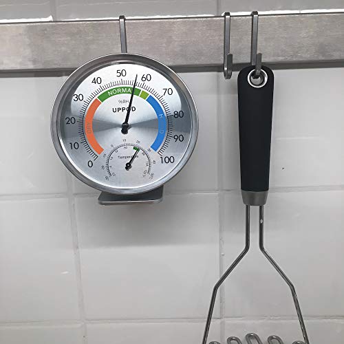 5" Indoor Outdoor Hygrometer/Thermometer, Humidity Gauge Indicator Temperature Humidity Monitor, Analog Hygrometer Humidor (English Version)
