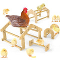 Bamboo Chicken Perch Set, 4 Pack | strong roosting bar for coop and brooder, training perch for large birds, hens, parrots, macaw, easy assemble&clean,fun toys