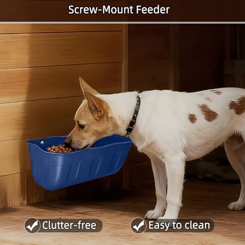 Chicken Feeder Waterer,Hanging Goat Feeders,Feed Trough 3.5 Quart 2 Pack,Hanging Fence Feed Trough for Poultry Livestock,Blue - color: Blue, size: 3.5 Quart (2 Pack)