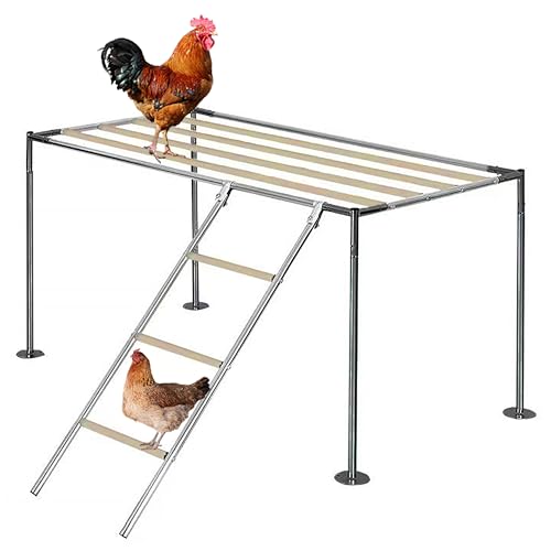 Chicken Roosting Ladder, Chicken Perch Coop, Large Metal Coop Accessories, Strong and Durable, Easy to Installation&Clean, Backyard Playground, 43.3' L X 19.3' W X 39.4'