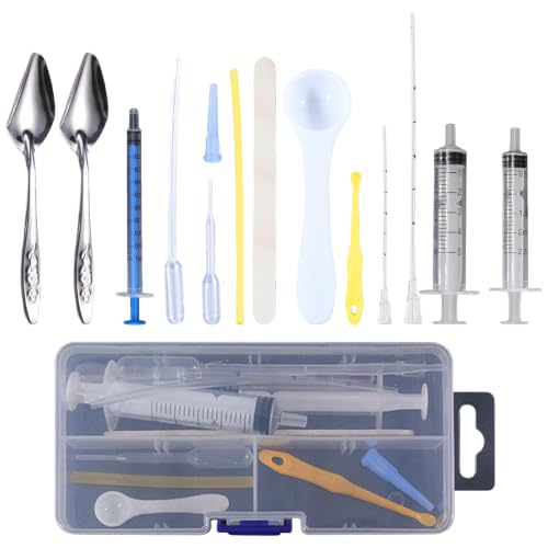 Baby Bird Feeding Syringe Kit,14pcs Newborn Pet Hand Feeder Syringe Set, Parrot Feeding Tubes Set for Small Baby Birds Pet Kittens (E) - color: E