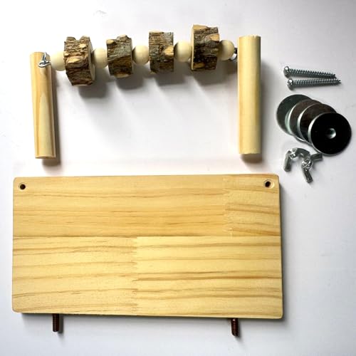 3ps Rotating Bird Perches Made of Wood with 1ps Chewable Perch, and 1ps Standing Pole Bird Perchs Stand Toy, Bird Stand Toy 360° Rotatable Parrot Exercise Standing Perch for Parakeets, Budgies D - color: D