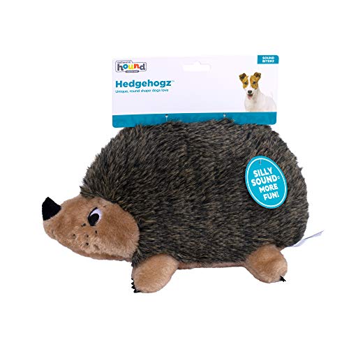 Outward Hound Hedgehogz Plush Dog Toy, Squeaks & Grunts, Large, 12" x 7" | Soft Realistic Faux Fur, Round for Rolling & Chasing, Cuddle & Carry, Interactive Fetch, Light Chewers, Dogs & Puppies - size: Large (Pack of 1)