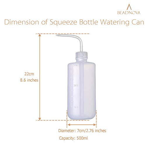 BEADNOVA Irrigation Bottle 500ml 17oz Indoor Plant Watering Can Water Squirt Bottle Plastic Rinse Bottle for Eyelash Extensions Eye Wash Tattoo Lab (1pc) - color: 500ml