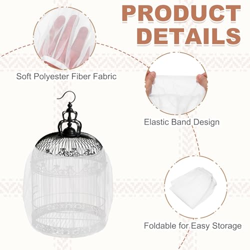 Bird Cage Seed Catcher, Bird Cage Net Cover Seeds Guard, Universal Birdcage Accessories, White, Circumference 59.1"-70.9", Height 21.7" for Parrot Cockatiel Enclosures - color: White, size: Circumference 59.1"-70.9", height 21.7"