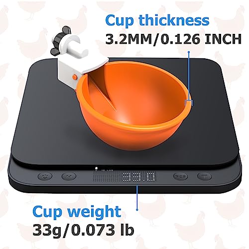 Large Automatic Chicken Waterer Cups with Inserts, Chicken Water Feeder Suitable for Chicks, Duck, Goose, Turkey and Bunny, DIY Poultry Water Feeder Kit (5 Pack-Orange) - color: Orange, size: Pack of 5