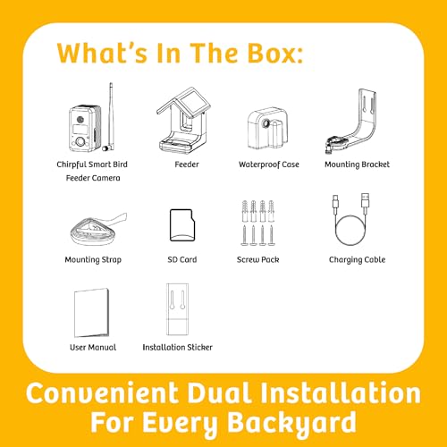 Birds Choice Smart Bird Feeder with Camera | Solar Powered Bird Watching for Outdoors | AI to Identify Bird Species, Capable of Real-Time Streaming | Wireless with Camera, Waterproof Construction | AI Species Recognition Motion-Activated Ultra HD Video an