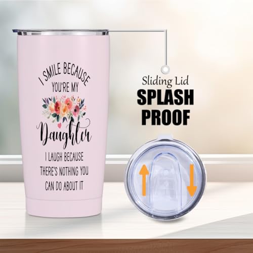 Daughter Gifts from Mom 20 oz Tumbler, Christmas Birthday Gift, Rose Quartz - color: Multi 1469