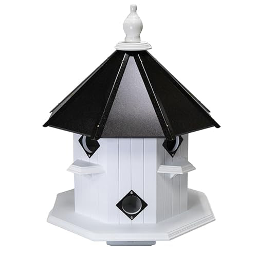 BestNest Purple Martin Castle House, Black Roof, Ideal for Outdoors