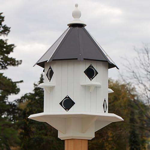 BestNest Purple Martin Castle House, Black Roof, Ideal for Outdoors