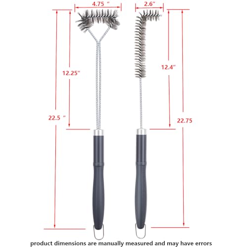 SUNRISE Fryer Brush with Long Handle (Stainless Steel with Plastic Handle, L and Single Brush) - color: Stainless Steel With Plastic Handle, size: L and Single Brush