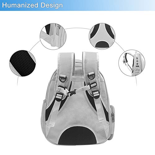 Cat Backpack Carrier, Pet Backpack, Breathable Cat Dog Space Capsule Backpack, Airline-Approved for Small Cats Dogs Birds Bunny Travel Hiking - color: GREY