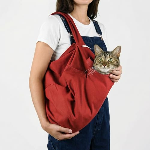 Cozy Comfort Carrier - Large Red Cat Carrier Soft and Pet Carrier for Nail Trimming, Vet Visits, Medication Administration, Dental Care, and Travel - color: Red, size: Large