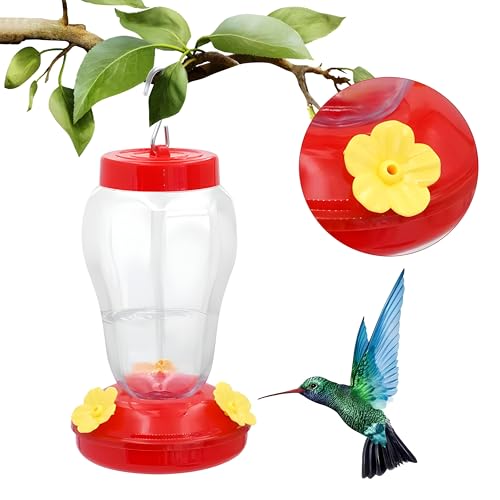 Plastic Hanging Hummingbird Feeders (Pack of 2) – Durable Outdoor Nectar Feeders, Easy Fill & Clean, Leak-Resistant Garden Feeders for Backyard & Patio