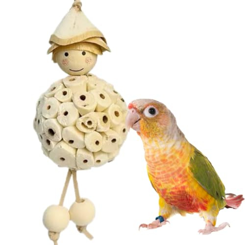 Bird Parrot Foraging Shredder Hanging Toys Sola Ball, Parrot Chew Shred Toy | Cage Accessories for Sharpening Claws and Beaks for Small Birds, Cockatiel, Conure, Parakeets, Love Birds, Budgie