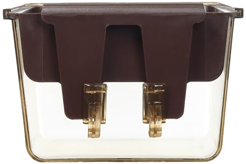 Penn-Plax Clip-On Bird Bath – Attaches to Most Birdcages – Perfect for Parakeets, Lovebirds, Parrotlets, Finches, Canaries, and Other Small Birds – Brown - size: 8 1/2" long, 5" tall, 5" wide.