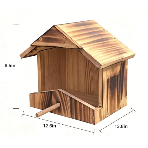 Handcrafted Solid Wood Robin Nesting Box – Outdoor Bird House for Garden, Backyard & Patio, Attracts Robins, Blackbirds & Finches – Easy to Mount & Clean