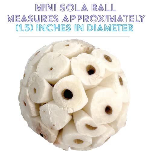 5123 Pk12 Mini Sola Balls - Handmade shreddable natural wood bird foot toys, Made from many pieces of air dried sola wood, Delightful chewing fun, Great for small pets Budgie Canary Lovebird Parrotlet - color: Mini Sola Balls, size: Pack 12