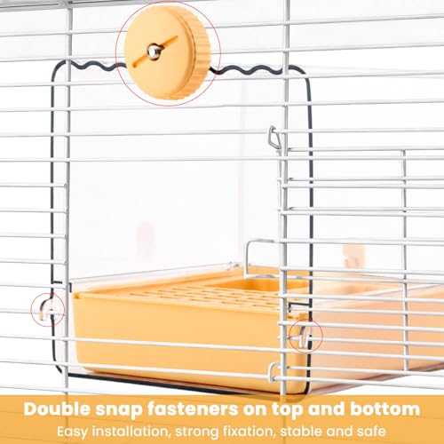 Bird Bath for Cage, 6.5 x 6.5 x 7.5 Inch, Clear Parrot Parakeet Bird Bath | For Small to Medium Birds Cockatiels, Budgie, Quaker, Conure, Lovebirds, Finches, Bird Feeder Scoop Included