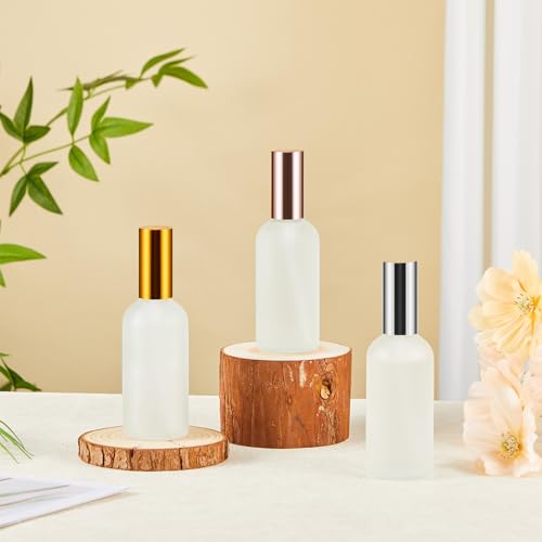 Roshtia 30 Pcs Glass Spray Bottle Clear Empty Bottles Small Refillable Reusable Perfume Bottle with Fine Mist Sprayer Pump for Face Body Travel(3.4 oz,Gold,Silver,Rose Gold) - color: Gold,Silver,Rose Gold, size: 3.4 oz
