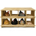 8 Holes Wood Nesting Boxes for Chickens, Gold Standard Two-Tier Chickens Nesting Box for Laying Eggs, Farmhouse Series Laying Boxes for Hens, Ducks and Birds - color: Wooden 8-Hole