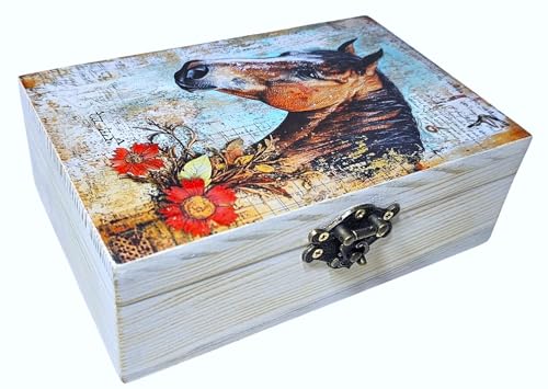 RK Collections Horse Jewelry Trinket Keepsake Box. Animal Home Decor, Gifts for Horse Lovers Case/Holder. (6.5" Horse) - style: Horse