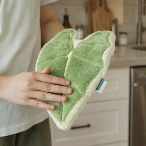 2 Pack Cute Decorative Leaf Shaped Hand Towel Set for Plant Lovers