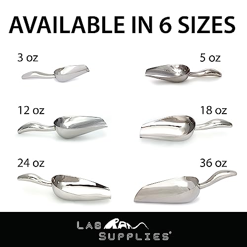 36 oz Stainless Steel Scoop, 12.5” L x 4.4” W | for Ice, Dog & Cat Food, Popcorn, Coffee, Candy, Sugar, Flour, Dry Goods, etc. - size: 36 oz Scoop