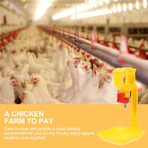 10PCS Chicken Water Cups Dispenser Set Sturdy Poultry Drinking Cups Easy to Install Suitable for Backyard Chickens Adjustable Height and Steel Ball Design