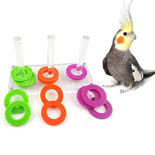 Hypeety Bird Parrot Brice Educational Training Building Block Toy Parrot Intelligence Toy Chew Toy for Macaw Budgies Parakeet Cockatoo African Greys - color: Collective Toy