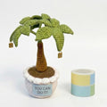 Emotional Support Crochet Money Tree with Sticky Notes Roll, Handmade Positive Desk Decor Plant with “Good Luck” Charms, 7 Inch Mini Office Home Ornament, Encouragement Gift for Coworkers, Friends