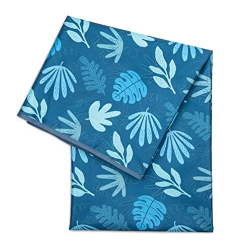Bumkins Baby Splat Mat for Under High Chair, Babies Toddlers Eating Mess Mat, Waterproof Reusable Cloth for Arts and Crafts, Playtime Mat for Kids, Floors or Tables, Fabric 42inx42in, Blue Tropic - color: B5 Blue Tropic