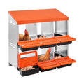 VEVOR 2 Tiers Chicken Nesting Boxes, 6 Compartments, Metal Egg Laying Boxes with Protective Collection Lids, Roll Out Nesting Box, Easy to Assemble, Ideal for Hens, Ducks, Chickens, and Other Poultry - size: 31.3"L x 20.6"W x 31.1"H
