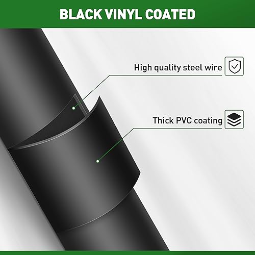 Black Hardware Cloth 1/2 Inch 48" x 100' 19 Gauge, PVC Coating Wire Fence Rolls Vinyl Coated Welded Chicken Wire Mesh for Poultry Netting Cage Fence, Tree Guard Rolls, Chicken Coop