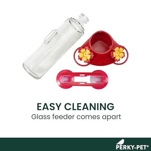 Perky-Pet 455-2 Mounted 445-2 Glass Window Hummingbird Feeder, Red – 14 oz (Pack of 2) - size: (Pack of 2)