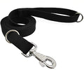 6ft Heavy Duty Tactical Dog Leash Military Black Cotton K9 Dog Leash | Medium Large Dog Leash Strong for Outdoor Walking Hunting Hiking, Thick Webbing No Tangle Metal Hook - color: black