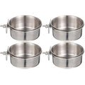Stainless Steel Bird Food Bowl Parrot Feed Cup with Brackets Bird Cage Feeder Cups for Parakeets Cockatiels Doves Pigeons Hanging Food and Water Dish 4-Pack 4.92 X 3.93 X 3.54 in - size: 4PCS