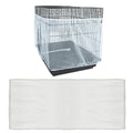 Adjustable Birdcage Seed Feather Catcher Bird Cage Net Cover Soft Skirt Guard Birdcage Nylon Mesh Netting for Parrot (118 x 39.4 Inch) (White) - color: White