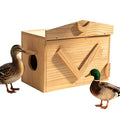 Handcrafted Solid Wood Duck House - Large Natural Outdoor Duck Nesting Box for Wood Ducks & Mergansers, Easy Pole Mounting Kit for Pond Wetland & Backyard