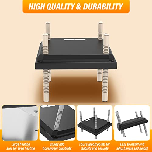 Brooder Heater for Chicks, 10”x10”Chicken Breeding Heating Plate Brooder Heating Heater Adjustable Height Chicken Incubator Heating Lamp Rutin Chicken Brooder Suitable for 15 Chicks (Dark)