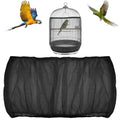 Adjustable Bird Cage Seed Catcher, Black Bird Cage Net Birdcage Cover Skirt Nylon Mesh Netting, Stretchy Birds Cages Guard for Parrot Parakeet Macaw African Any Cages Cover