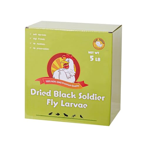 5LB Dried Black Soldier Fly Larvae for Chicken, Poultry, Wild Birds,No Additives, 100% Natural Non-GMO, More Calcium Chicken Treats Than Mealworms - size: 5 Pound (Pack of 1)