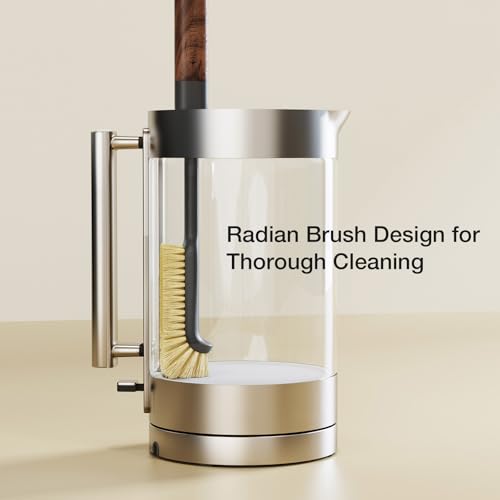 Cleaning Brush, Diveotree Hard Bristle Brush for Deep Cleaning Grout, Sink, Cup, Teapot, Bottle, Blender, Multi-Purpose Brush wih Long Handle for Kitchen (Black) - color: Black
