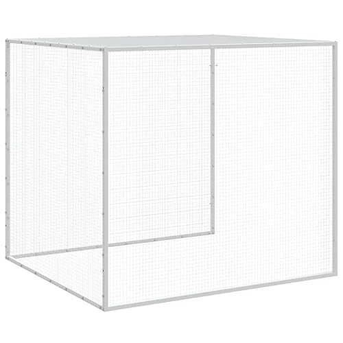 Galvanized Steel Chicken Coop with Roof 158.7"x38.6"x35.4" Anthracite Cage for Hens Rabbits Ducks Outdoor/Indoor Use, Expandable Bunny Hutch with Lockable Door and Weather Protection - size: 158.7" x 38.6" x 35.4" (L x W x H)