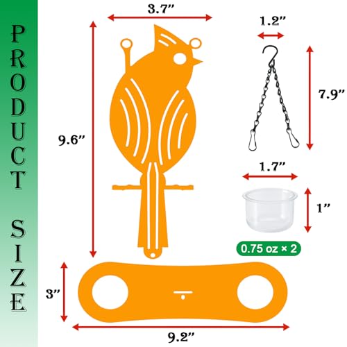 Hanging Oriole Bird Feeder (2026) with Clear PP Bowl, Perch, and Attachment Prongs for Clementines, Mandarins, and Oranges Outdoor Decor for Garden Backyard Patio and Deck