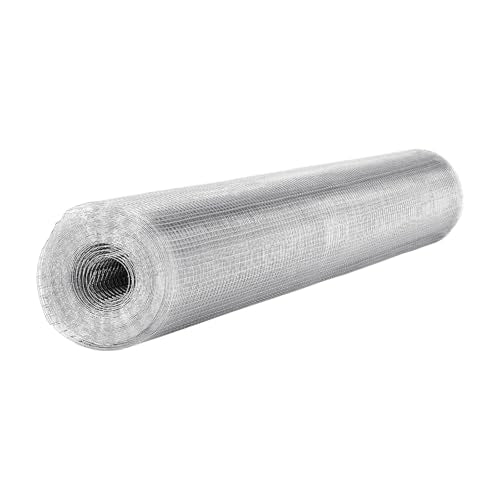 VEVOR Hardware Cloth, 1/2 inch 60 inch x 50 ft 19 Gauge Chicken Wire Fence, Hot-Dip Galvanized After Welding Metal Wire Mesh Roll, Garden Plant Welded Fencing Roll Supports Poultry Netting Cage Fence - size: 1/2 inch 60 inch x 50 ft
