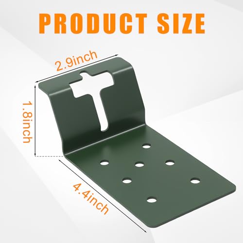 6 Pcs Green T-Post Bracket 3" | Post Mount Bracket for Signs, Fences, Mailboxes & Bird House Feeders - color: Green, size: 6 Pieces