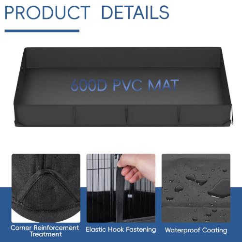 Chicken Brooder Pen with Washable Canvas Bottom Large Indoor Small Animal Black Playpen 12-Panel DIY Wire Pet Enclosure Cage with Door & Connectors Guinea Pig Rabbit Bunny Chick Playpen